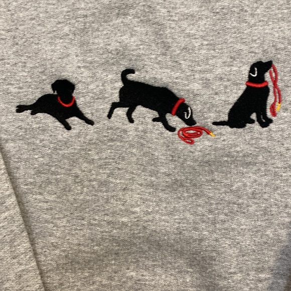 black lab with leash Embroidered Sweatshirt - Picture 3 of 5
